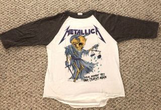 Metallica Money Scales Appetite Jersey Vintage 1988 Tee Shirt Rare Size Xl