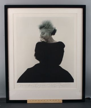 Large Vintage Hand - Signed Bert Stern Marilyn Monroe Dior Dress Lithograph Print