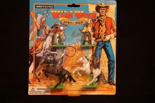 1996 Britains Wild West Cowboy & Indians Toy Figure Set 7506 4pc Set