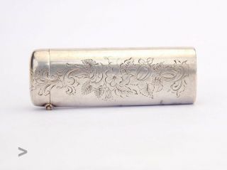 1857 Antique Sterling Silver Vesta Vanity Pill Match Box /21