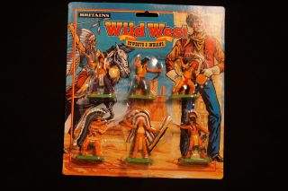 1996 Britains Wild West Cowboy & Indians Toy Figure Set 7503 6pc Set