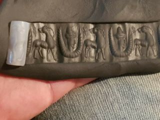 Intact Rare Ancient Near Eastern Cylinder Seal 300 Bc 5,  4 Gr.  27 Mm