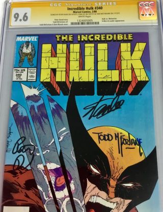 Incredible Hulk 340 CGC SS 9.  6 “W” RARE 3X SIGNED STAN LEE‼️ MCFARLANE‼️DAVID‼️ 2