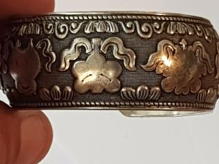 Fantastic Rare Vintage Silver Bracelet Intaglio Detail.  46,  1 Gr.  60 Mm