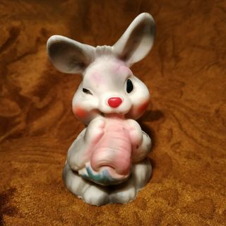 Vintage Rare Authentic Russian Rubber Toy - Hare Rabbit - 4.  5 In - Ussr Doll
