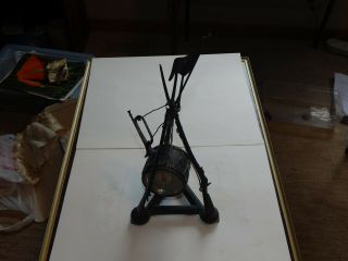 Rare Antique Spelter Musket/Drum/Bugle Spelter Clock Unk.  if it runs.  French? 2