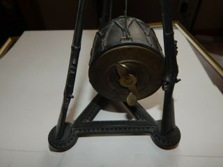 Rare Antique Spelter Musket/Drum/Bugle Spelter Clock Unk.  if it runs.  French? 8