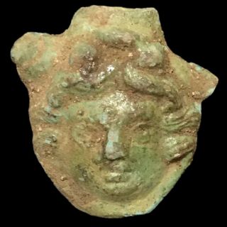 Large Roman Ancient Bronze Bust Applique - 200 - 400 Ad (11)