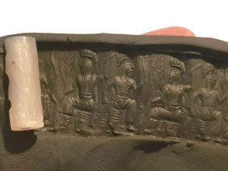 Fantastic Extremely Rare Ancient Bactria Cylinder Seal Long.  8,  5 Gr.  35 Mm