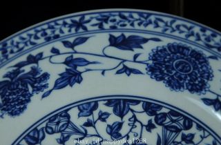 china old Blue and white porcelain hand - painted kirin plate /qianlong mark Bb02F 2