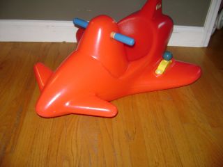 Vintage Little Tikes Red Plane Airplane Rocking Chair Toy Ride On Rocker Rare