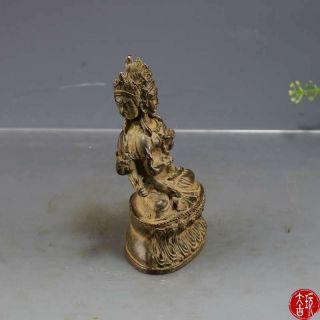 Chinese Tibet Buddha Bronze statue Three faces Buddha of Nepal old copper statue 3