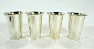 Great Vintage Set Of 4 Sterling Julep Cups No Monogram 588 Grams