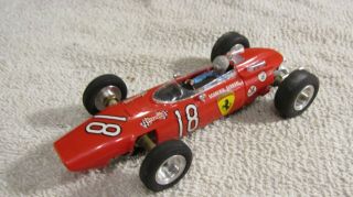 Vintage Atlas 1/32 Scale Scuderia Ferrari Slot Car 18 Red 1960s 4.  5 "