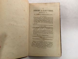 ANTIQUE LEATHER 2 VOL BOOK SET SERIES OF LETTERS WILLIAM FORDYCE LUSIGNAN 1788 6