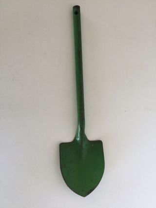 Vintage Green Metal Sand Pail/Box Shovel,  Sand Toys,  Beach Decor 3