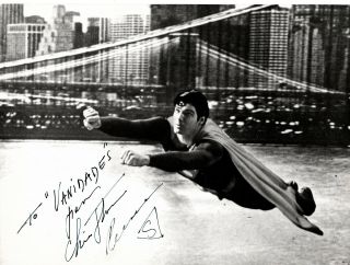 American Actor Christopher Reeves As " Superman,  Signed Vintage Photo Still.