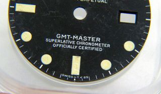 Vintage Rolex GMT - MASTER 1675 Matte Black Light Cream Tritium Watch Dial 3