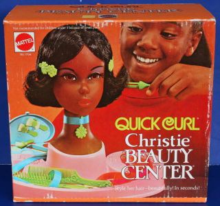 1974 Quick Curl Christie Cara Beauty Center Black Tnt Face Nrfb Mib Aa Barbie