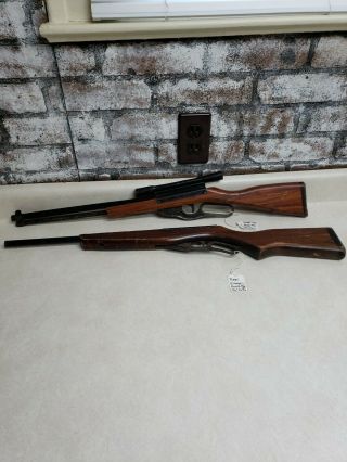 Vintage Rare 1960 Trainer Lever Action Pop Gun Rifles By Paris Mfg