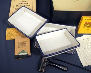 Vtg Antique Kodak Darkroom Outfit No.  1 Photography Developing Kit in Orig.  Case 3