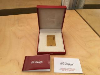 Very Rare Vintage St Dupont Lighter Gold Plated Ligne 1 Made In France