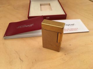 Very Rare Vintage ST Dupont Lighter Gold Plated Ligne 1 Made in France 3