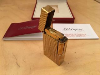 Very Rare Vintage ST Dupont Lighter Gold Plated Ligne 1 Made in France 5