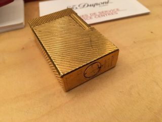 Very Rare Vintage ST Dupont Lighter Gold Plated Ligne 1 Made in France 8