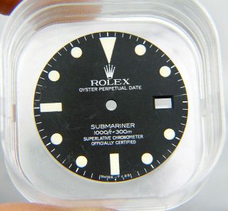 Vintage Rolex Submariner 16800 Matte Black Tritium Watch Dial 1980 