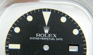 Vintage Rolex Submariner 16800 Matte Black Tritium Watch Dial 1980 ' s 2
