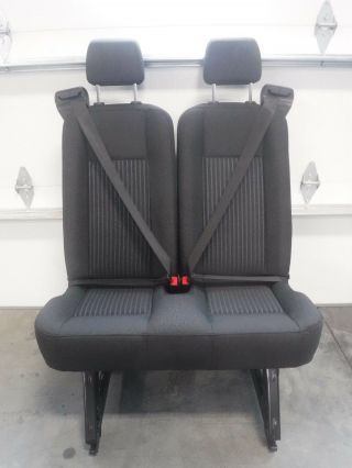 Rare Ford Transit Oem Seat; Charcoal Cloth; 31 " Last 5th Row Center Seat