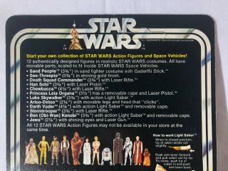 1978 Vintage Kenner Star Wars Unpunched 12 - Back B SW12B Han Solo Action Figure 12