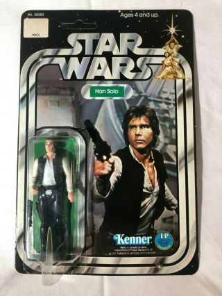 1978 Vintage Kenner Star Wars Unpunched 12 - Back B Sw12b Han Solo Action Figure