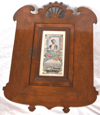 Vintage And Unique Johann Strauss Wooden Wall Cabinet Music Box
