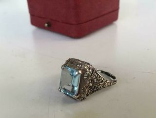 RUSSIAN imperial 84 Silver Ring with Aquamarine stone Faberge design 2