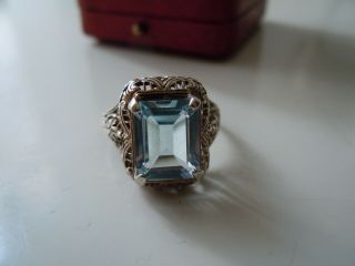 RUSSIAN imperial 84 Silver Ring with Aquamarine stone Faberge design 6