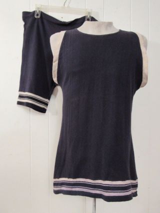 Vintage 1910s T Shirt And Cotton Knit Swimsuit Large