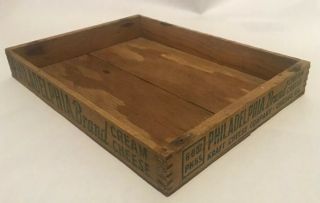 Vintage Kraft Cheese Co.  WOOD Philadelphia Brand Cream Cheese BOX 10” X 7 1/2” 2