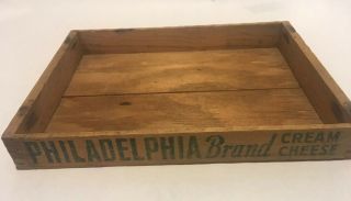 Vintage Kraft Cheese Co.  WOOD Philadelphia Brand Cream Cheese BOX 10” X 7 1/2” 3