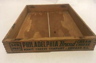 Vintage Kraft Cheese Co.  WOOD Philadelphia Brand Cream Cheese BOX 10” X 7 1/2” 4