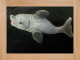 Kunstlerschutz Handwork West Germany Flocked Animal Dolphin Porpoise