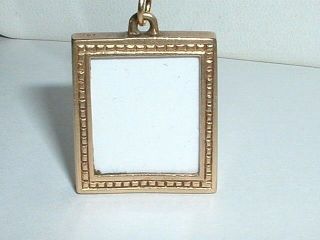 Vintage 14k Yellow Gold Picture Frame Photo Pendant Charm