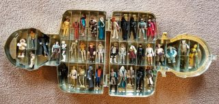 Vtg Huge Starwars 62 Pc Set C3p0 Case W/55 Figures 4 Space Craft 3 Weapons