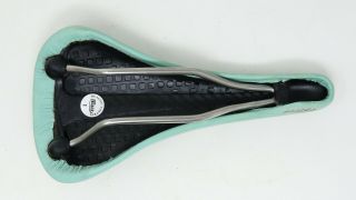 NOS BIANCHI CELESTE SELLE ITALIA FLITE TITANIUM SADDLE VINTAGE SEAT BIKE BICYCLE 7