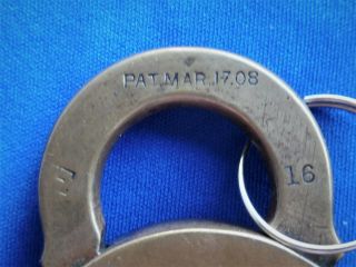 antique vintage BELKNAP - H & M CO - BLUE GRASS advertising lock padlock w key 3