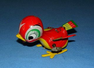 Vintage Tin Lithograpgh Wind Up Bird,  By Mikuni - Japan