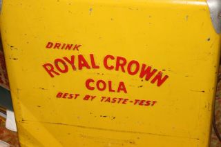 Vintage 1950s RC Royal Crown Cola Soda Pop Picnic Cooler Embossed Metal Sign 8