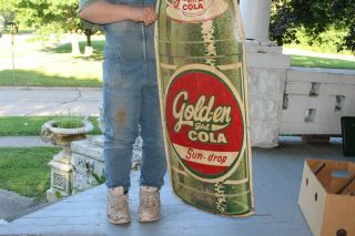 Large Vintage 1950 ' s Sun Drop Gold - en Girl Cola Soda Pop 59 