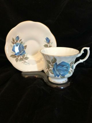 Vintage Hamilton Tea Cup And Saucer " Blue Rose "